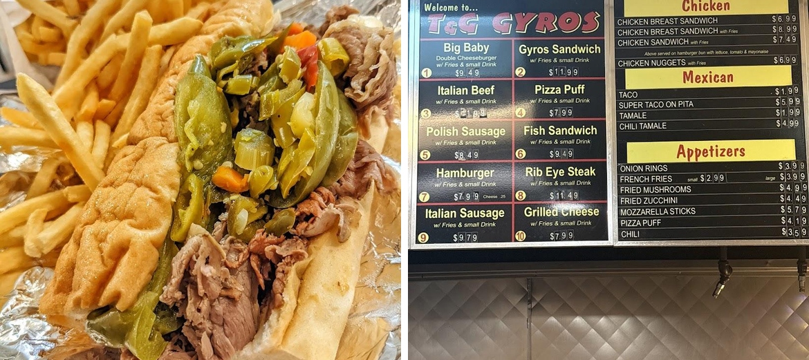 T & G Gyros Menu